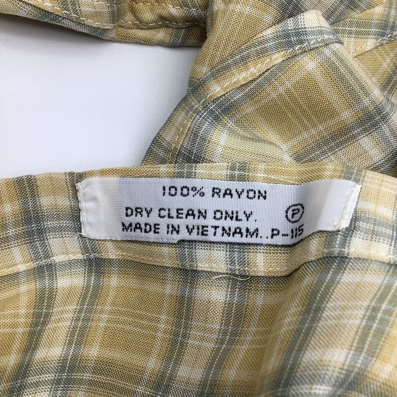 Hang Ten Mens Long Sleeve Button Up Shirt Yellow Size Medium NWT - Picture 6 of 6